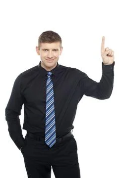 Business representative indicating upwards Stock Photos