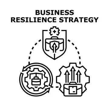 Business resilience strategy concept developing resilience plan Illustrazione stock