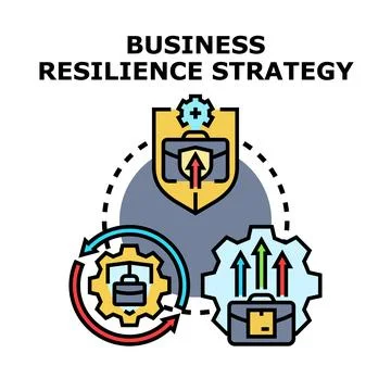 Business resilience strategy concept developing resilience plan Stock Illustration