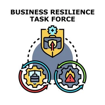 Business resilience task force managing crisis strategy Ilustração Stock
