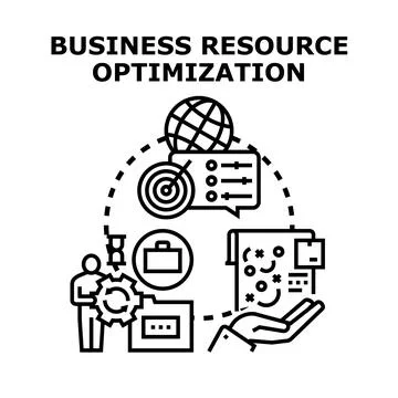Business resource optimization planning and management process Illustration