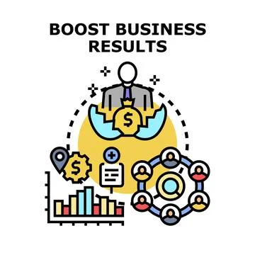 Business results boosting concept improving company strategy Stock Illustration