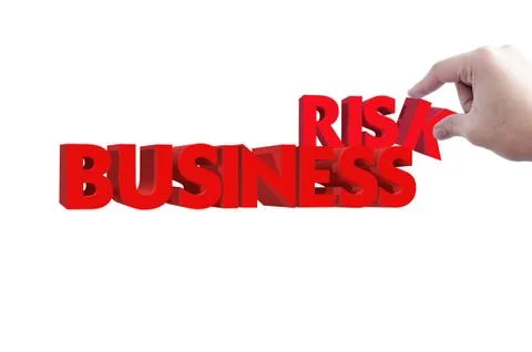 Business risk 3d render text Stock-Illustration