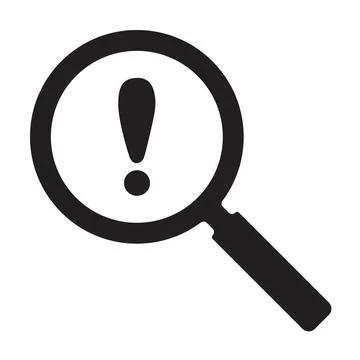 Business risk analysis icon vector magnifying glass icon and exclamation mark Stock Illustration