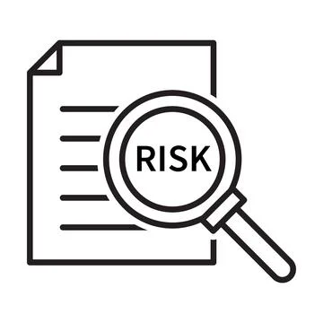 Business risk analysis icon vector magnifying glass icon for graphic design, Stock Illustration
