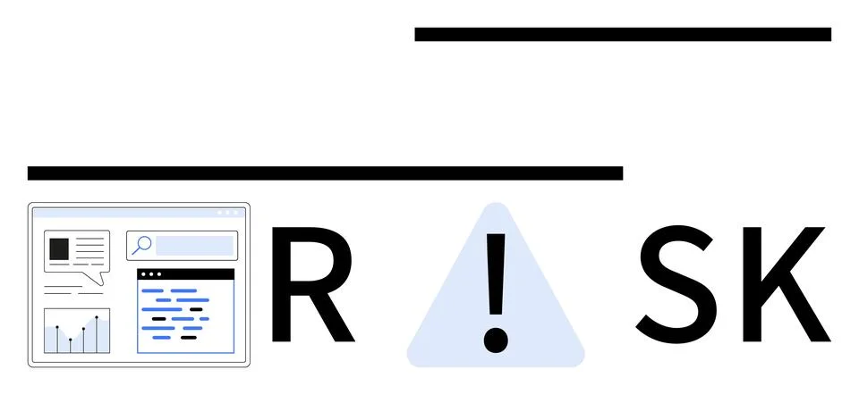 Business Risk Concept with Data Analysis and Alert Symbol for Risk Management Stock-Illustration
