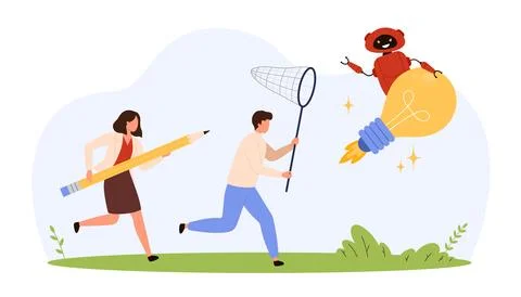Business Risk Concept Hammer Chasing Idea イラスト素材