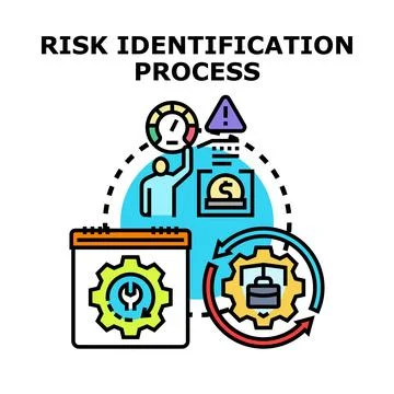 Business risk identification process analysis and management Stock Illustration