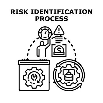 Business risk identification process analysis and management Stock Illustration