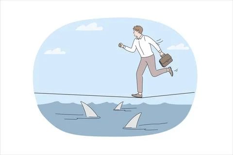 Business risks and challenge concept. Illustrazione stock