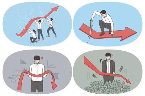 Business risks, teamwork and strategy concept Stock Illustration