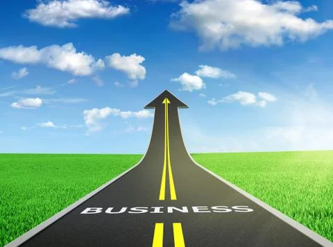 Business road Stock Illustration