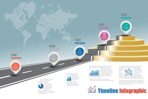 Business road map timeline infographic, Vector Illustration Stock Illustration