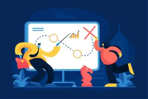 Business roadmap flat vector illustration Stock Illustration