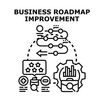 Business roadmap planning improving progress and strategy goals Stockillustratie