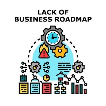 Business roadmap planning problem, deadline and project failure concept Stock Illustration