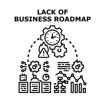 Business roadmap planning problem, deadline and project failure concept Illustrazione stock