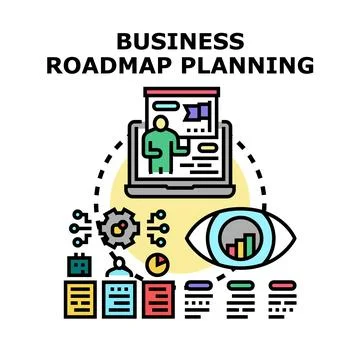 Business roadmap planning vector concept illustration 스톡 일러스트