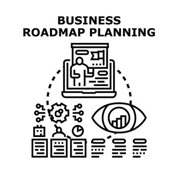 Business roadmap planning vector concept illustration Stock Illustration
