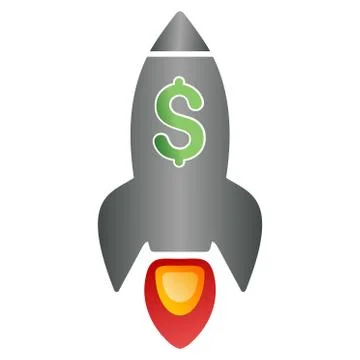 Business Rocket Launch Gradient Vector Icon Stock Illustration