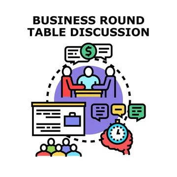 Business round table discussion strategy and concept Stock Illustration
