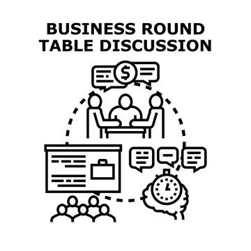 Business round table discussion strategy and concept Stock Illustration