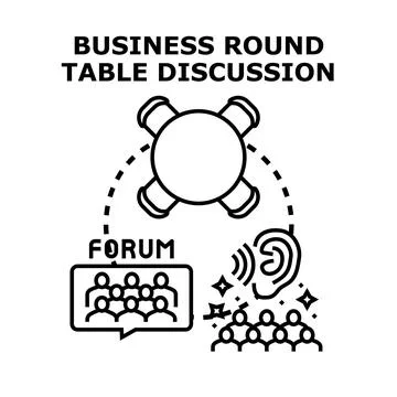 Business round table discussion vector concept Stock Illustration