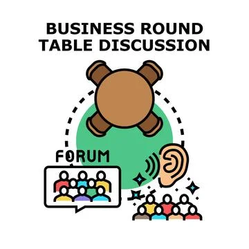 Business round table discussion vector concept Stock Illustration