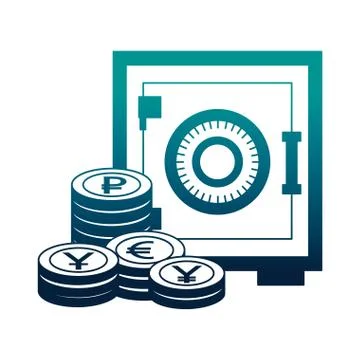 Business safe box stack coins money イラスト素材