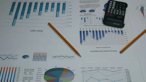 Business Sales Graphs Stock Footage 87805157