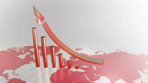 Business scale 3D animation in red Stock Footage 37990416