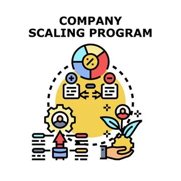 Business scaling program planning strategy development Stock Illustration