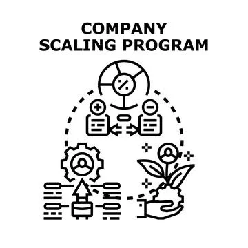 Business scaling program planning strategy development Stock Illustration