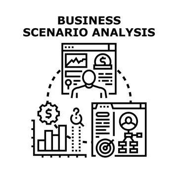 Business scenario analysis planning future strategy 스톡 일러스트