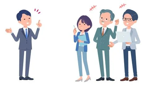 Business scene having a conversation Illustrazione stock