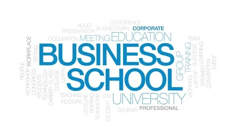 Business school animated word cloud, text design animation. Kinetic typography. Stock Footage 80821446