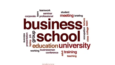 Business school animated word cloud, text design animation. Stock Footage 81056617