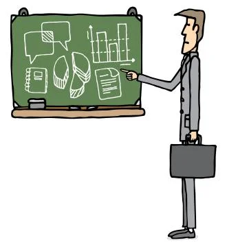 Business school / learning businessman Stock Illustration
