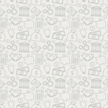 Business seamless pattern. Vector background. Stock Illustration