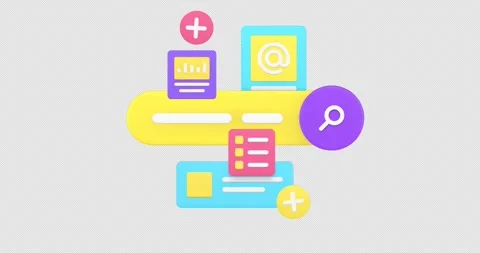 Business searching online data browsing 3d animation with alpha channel Stock Footage 297464199