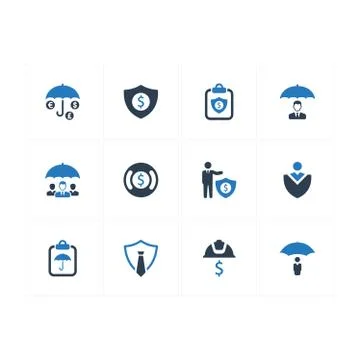 Business Security Icons - Blue Version Illustration