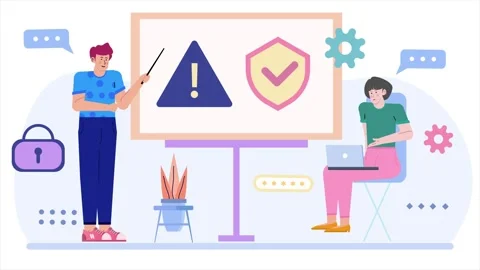 Business security protection in training class illustration business animated Stock Footage 292852922