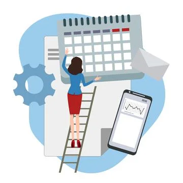 Business seminar.Stylized image. Vector. Illustrazione stock