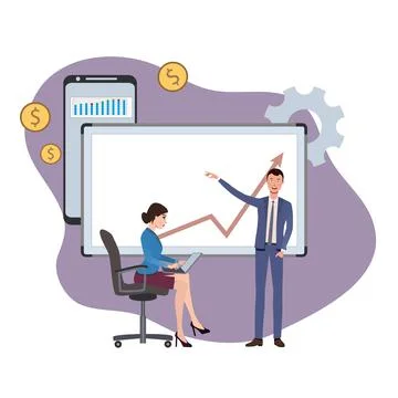 Business seminar.Stylized image. Vector. Stock Illustration