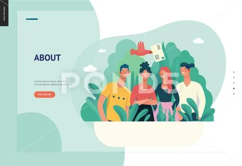 Business series - about company, contact web template Stock Illustration