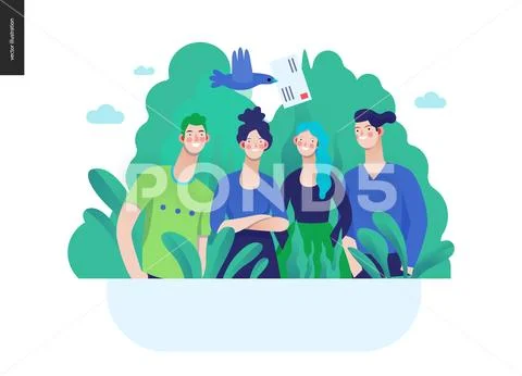 Business series - about company, contact web template Stock Illustration