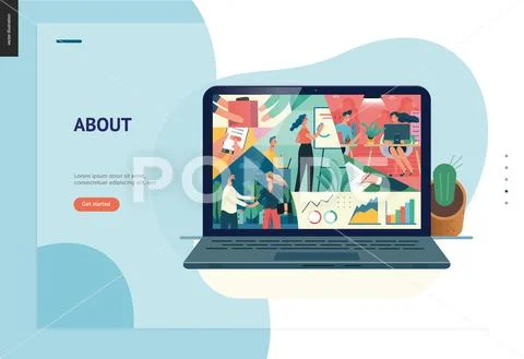 Business series - about company, office life web template Stock Illustration