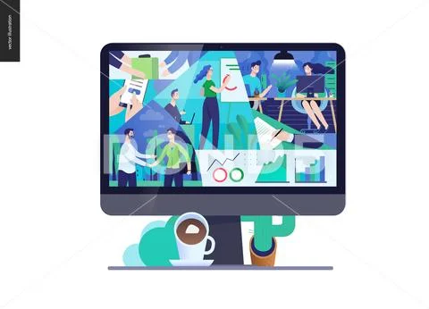 Business series - about company, office life web template Stock Illustration