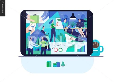 Business series - about company, office life web template Stock Illustration