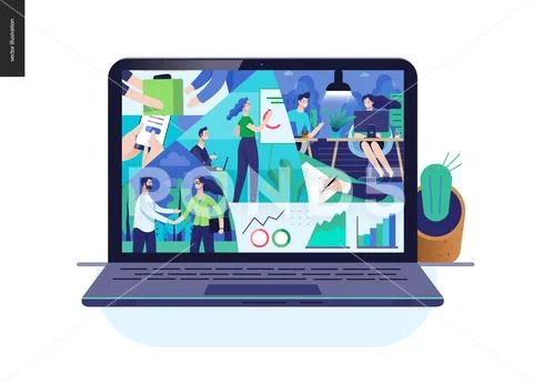 Business series - about company, office life web template Stock Illustration